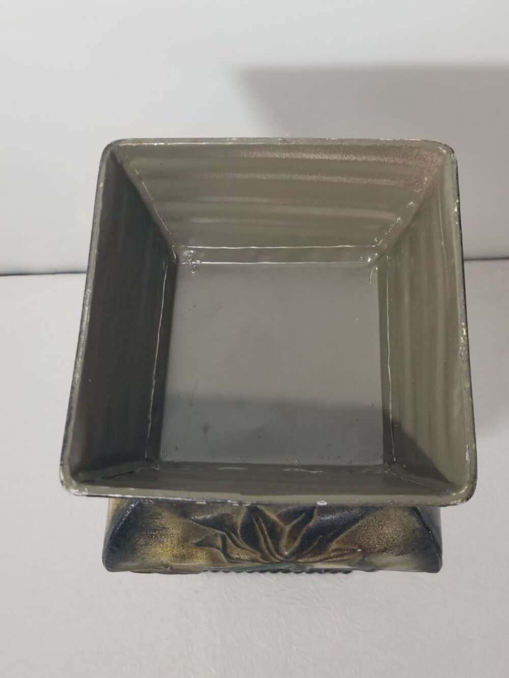 Metal Decorative Hammered Vase Bee Flower 16.5"x6.5" Gold Red Green Brown - Picture 12 of 16